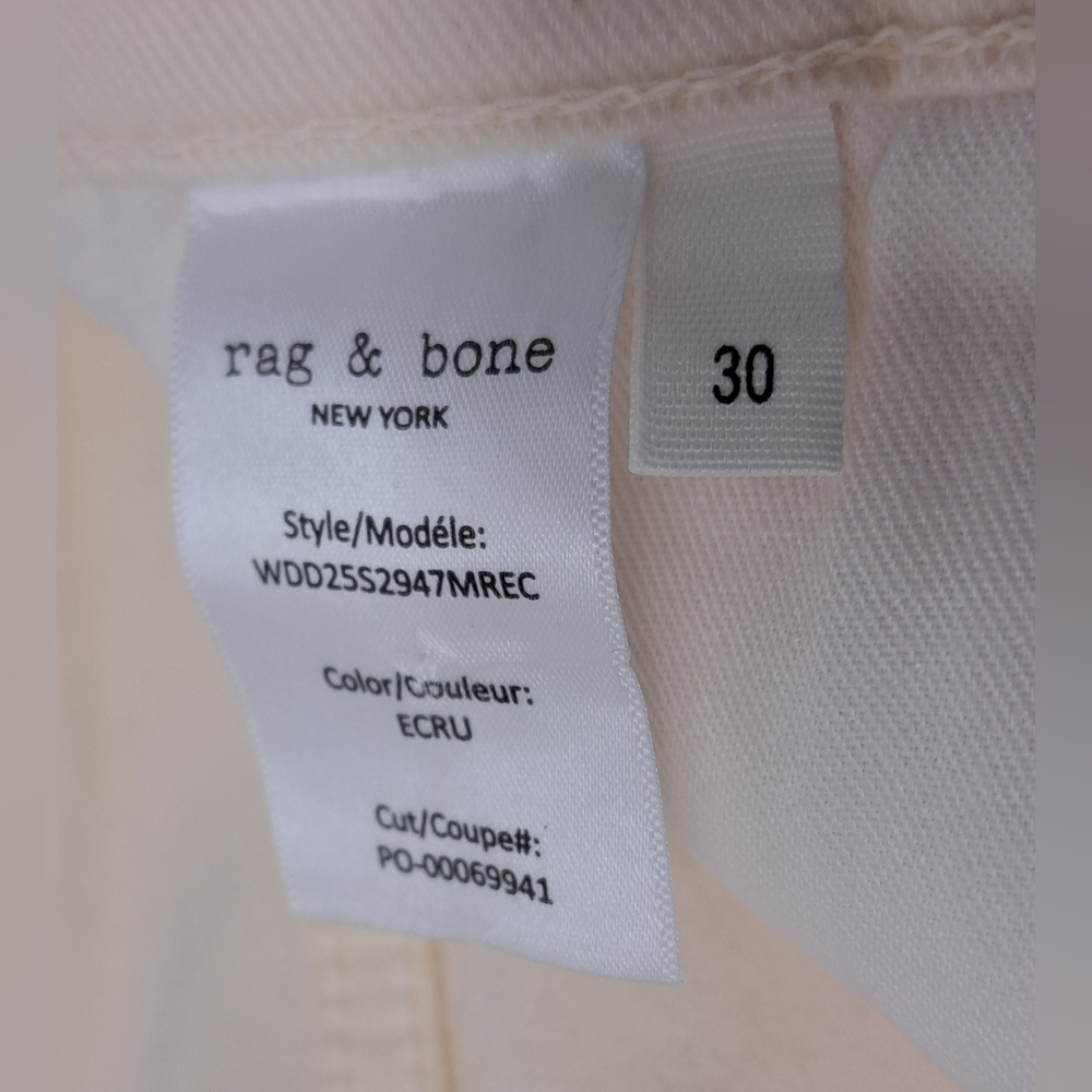 rag & bone Women's Dylan Baggy Boyfriend Jeans In Ecru Size 30 - Picture 5 of 16